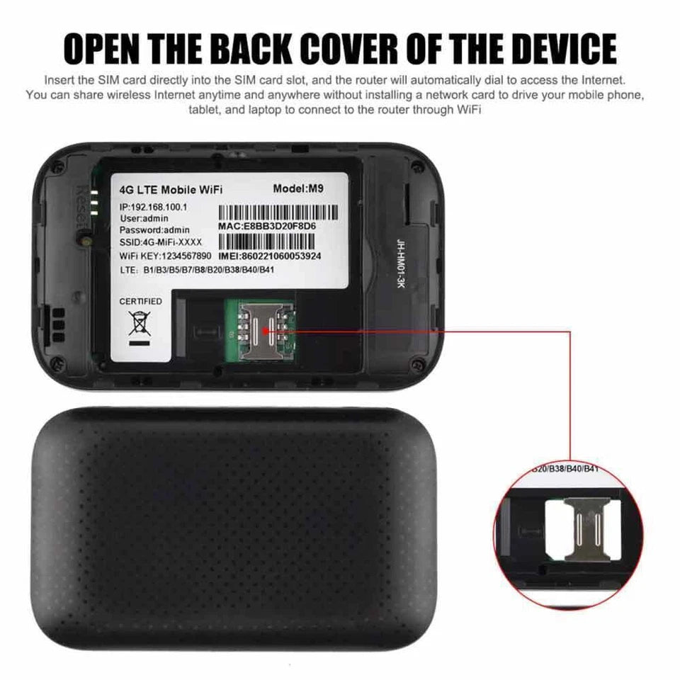4G LTE WiFi Router Unlocked Portable Hotspot Modem 3000mAh Battery 10 Devices AU