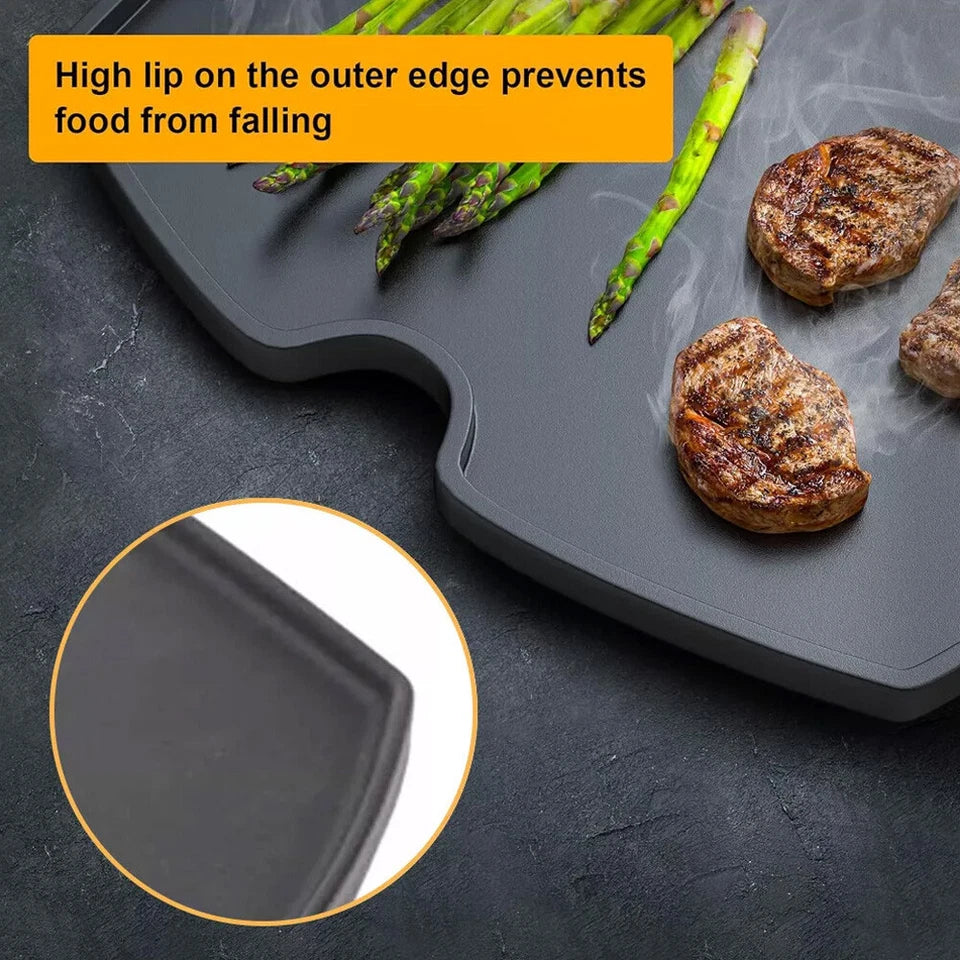 6558 Cast Iron Half Griddle Plate Compatible with Weber Baby Q100 Q120 Q1000 Q1200