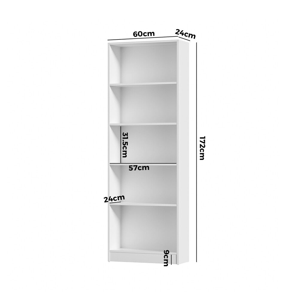 5-Tier Bookcase Bookshelf Display Shelf Storage Cabinet Stand Rack Shelving Unit