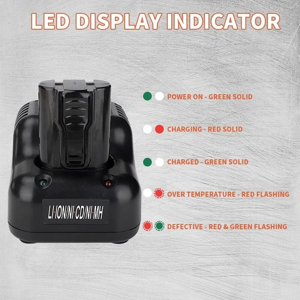Replacement Battery Charger for Paslode Li-Ion Ni-MH Ni-Cd Batteries 7.2V 1.2A