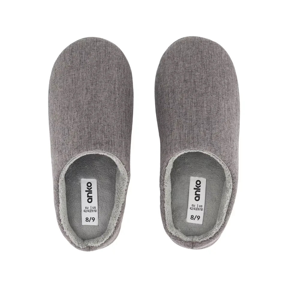 Scuff Slippers For Men's Grey and Navy Size Au 6/7,8/9,10/11,12/13 Round toe