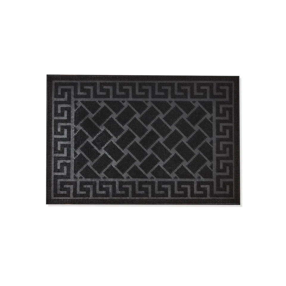 Rubber Door Mat 60x40cm Non Slip Indoor Outdoor Entrance Floor Mat Black