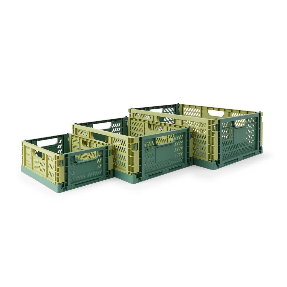 Collapsible Crate Plastic Folding Storage Container Basket Box Small to Large