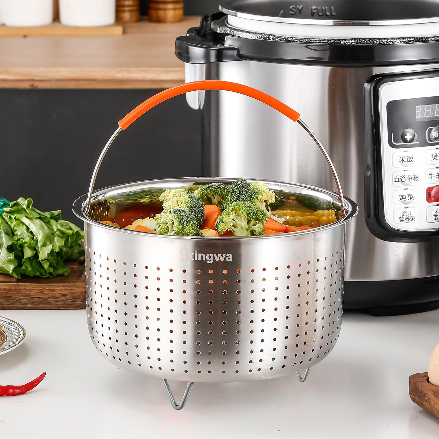  Stainless Steel Steamer Basket for Instant Pot, Vegetable Steamer Basket Steamer Basket Insert for Pots (3Qt)