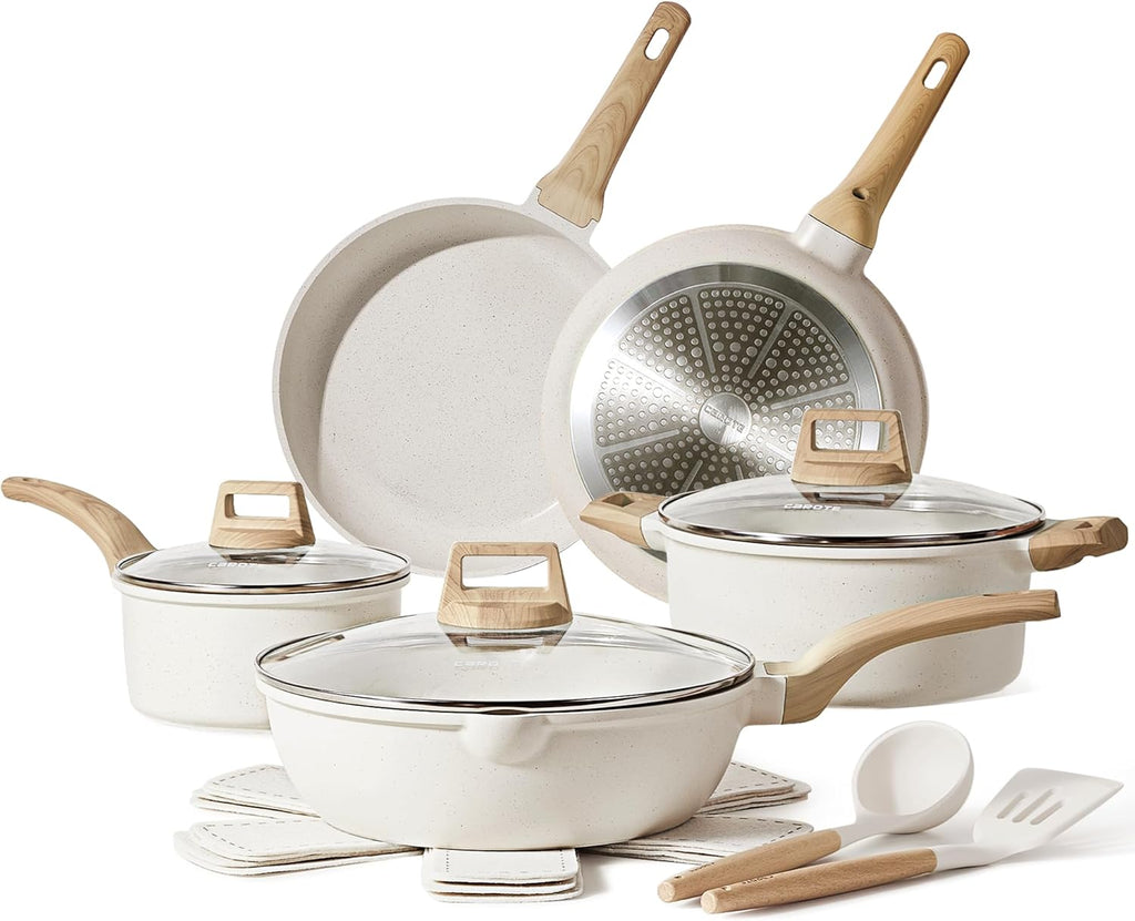 14 Pcs Pots and Pans Set Nonstick,Cookware Set Kitchen Cooking Set with Utensil and Pan Protector