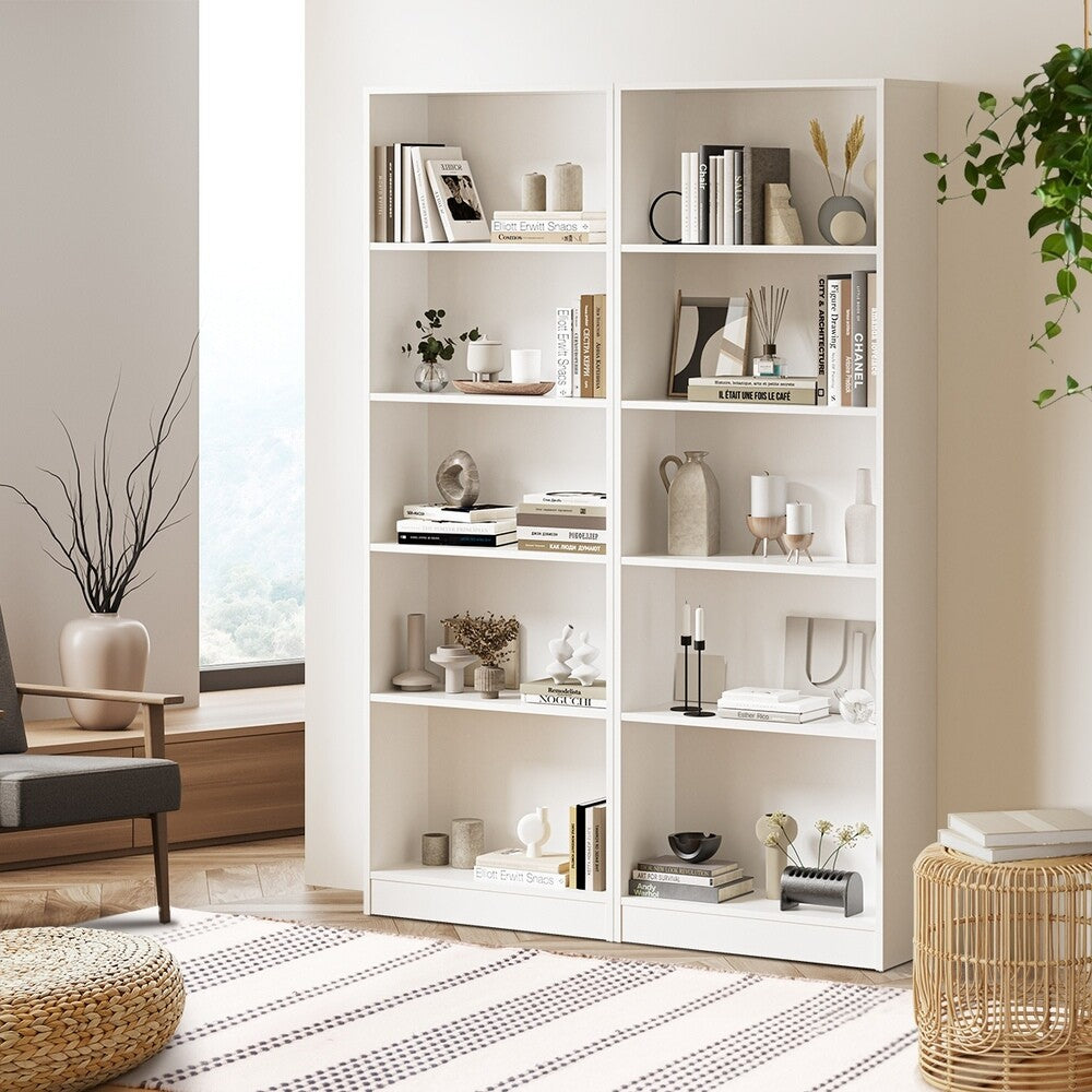 5-Tier Bookcase Bookshelf Display Shelf Storage Cabinet Stand Rack Shelving Unit
