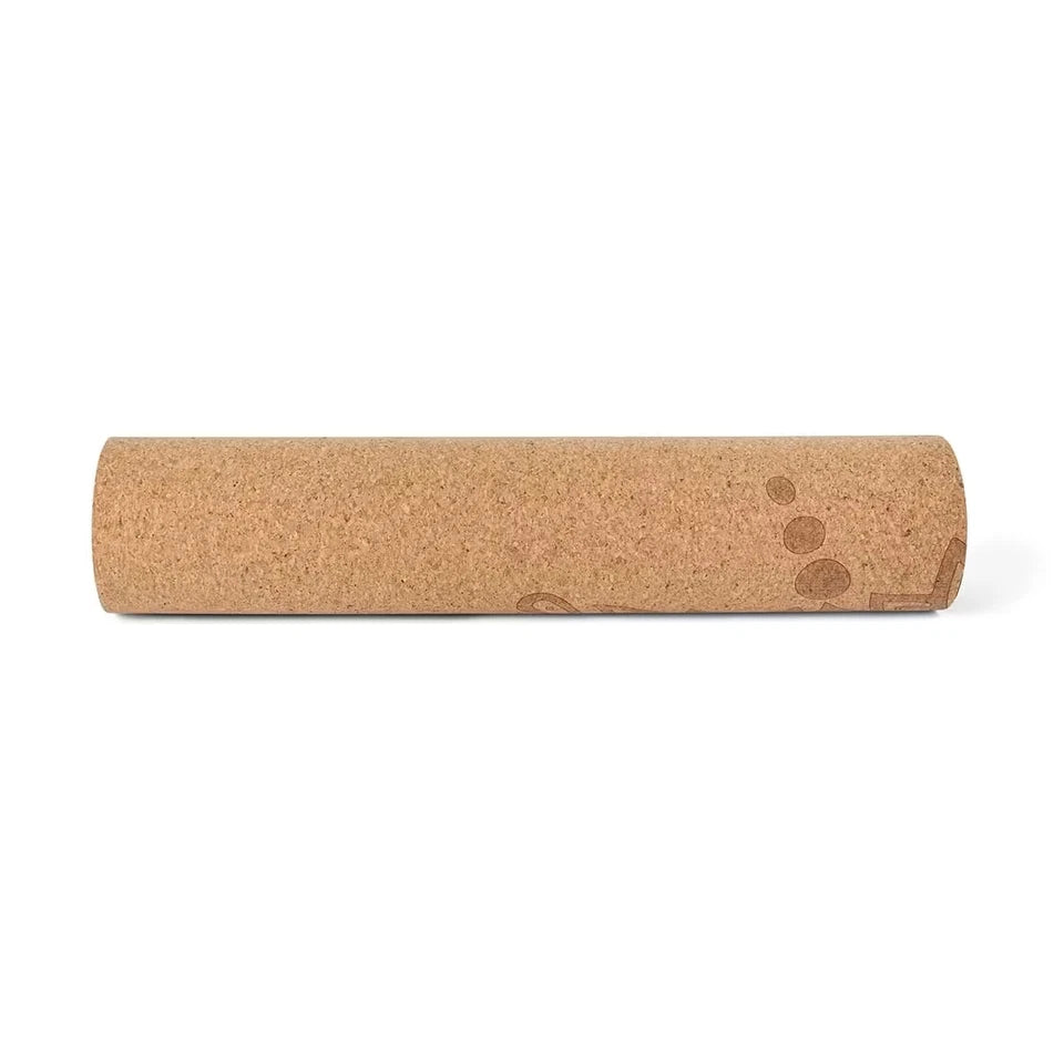 Branded Cork Yoga Exercise Mat Non-Slip Printed 173x61cm Fitness Pilates Meditation