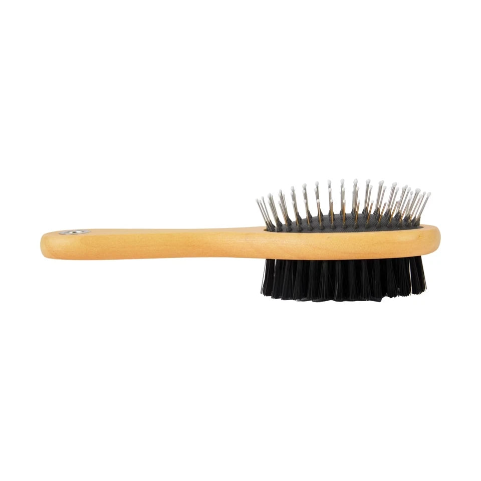 Dual Sided Dog Cat Grooming Brush Pin & Bristle Pet Coat Detangling Comb
