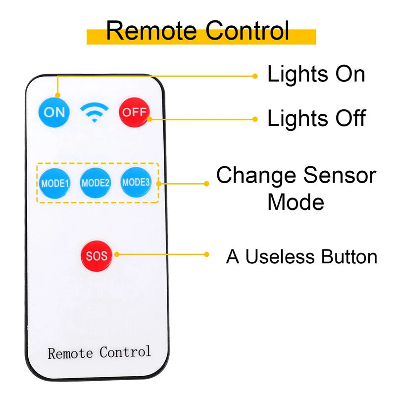 138 LED 3 Head Solar Motion Sensor Security Light IP65 Remote Control 2400mAh