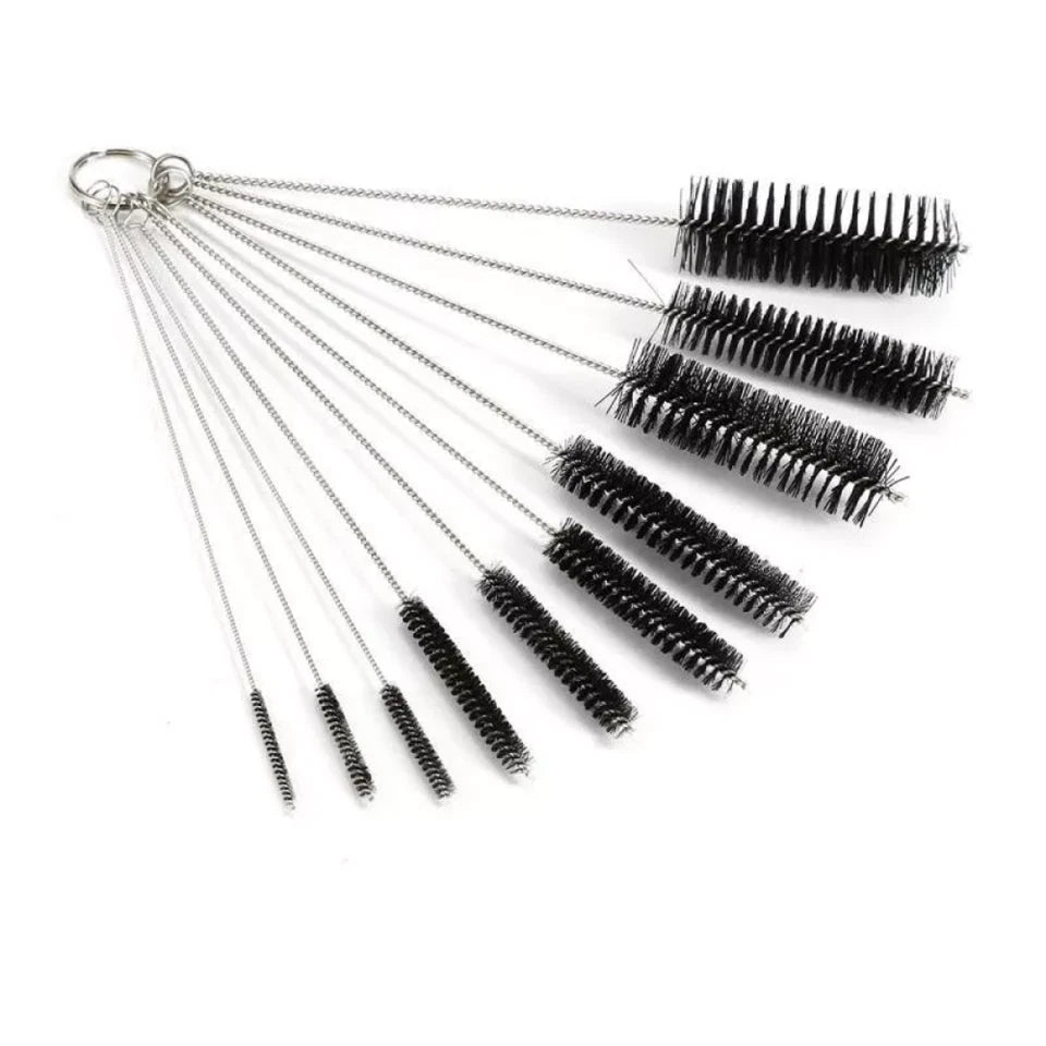 10 Piece Straw Cleaning Brush Set Nylon Bristle Tube Bottle Pipe Cleaner 21cm