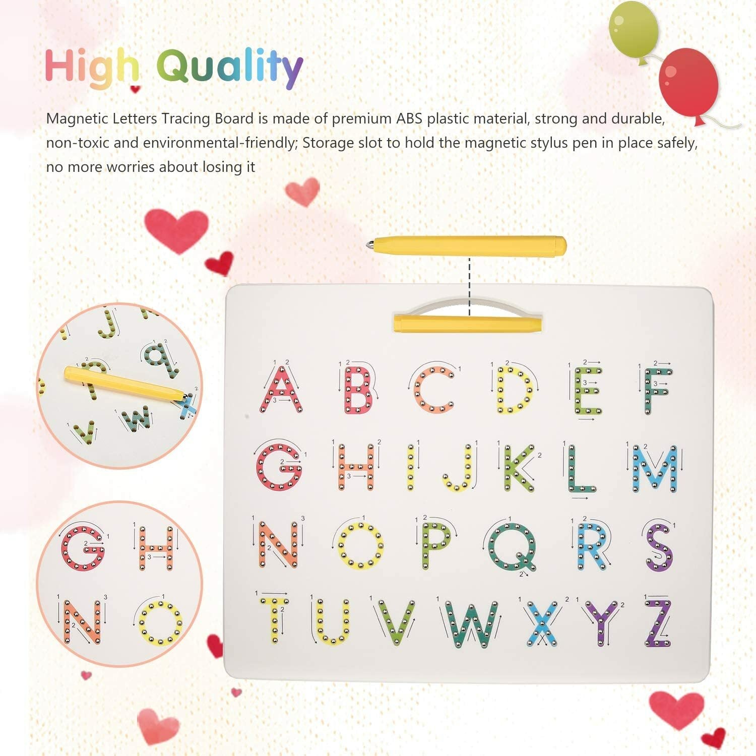 2 in 1 Magnetic Drawing Board Alphabet Letter Tracing Board Educational Toy Kids
