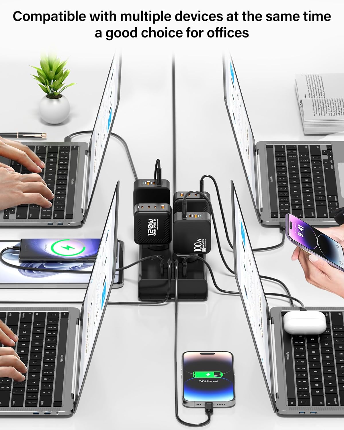  Powerboard USB, 8-Outlet Power Strip, Surge Protector Mountable with 4 USB Charging Ports Max 24W, 2.4A 