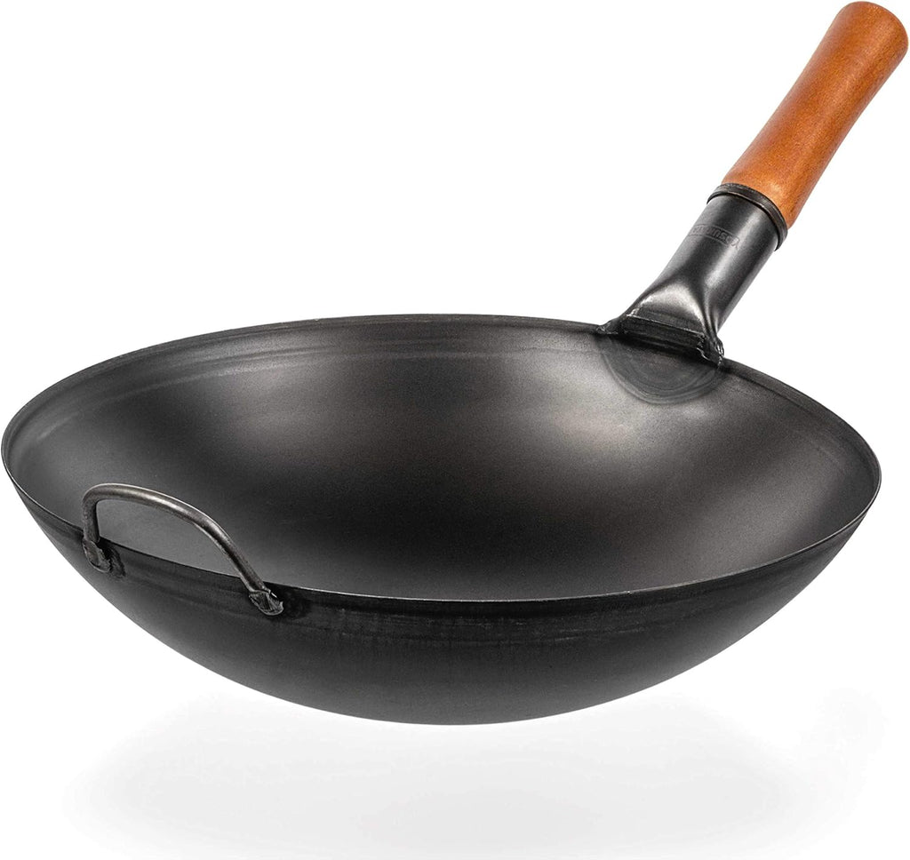 Carbon Steel Wok Pan -14"/36 Cm Woks and Stir Fry Pans 