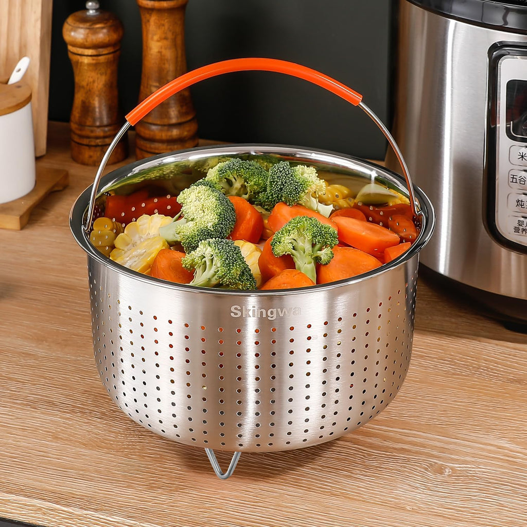  Stainless Steel Steamer Basket for Instant Pot, Vegetable Steamer Basket Steamer Basket Insert for Pots (3Qt)