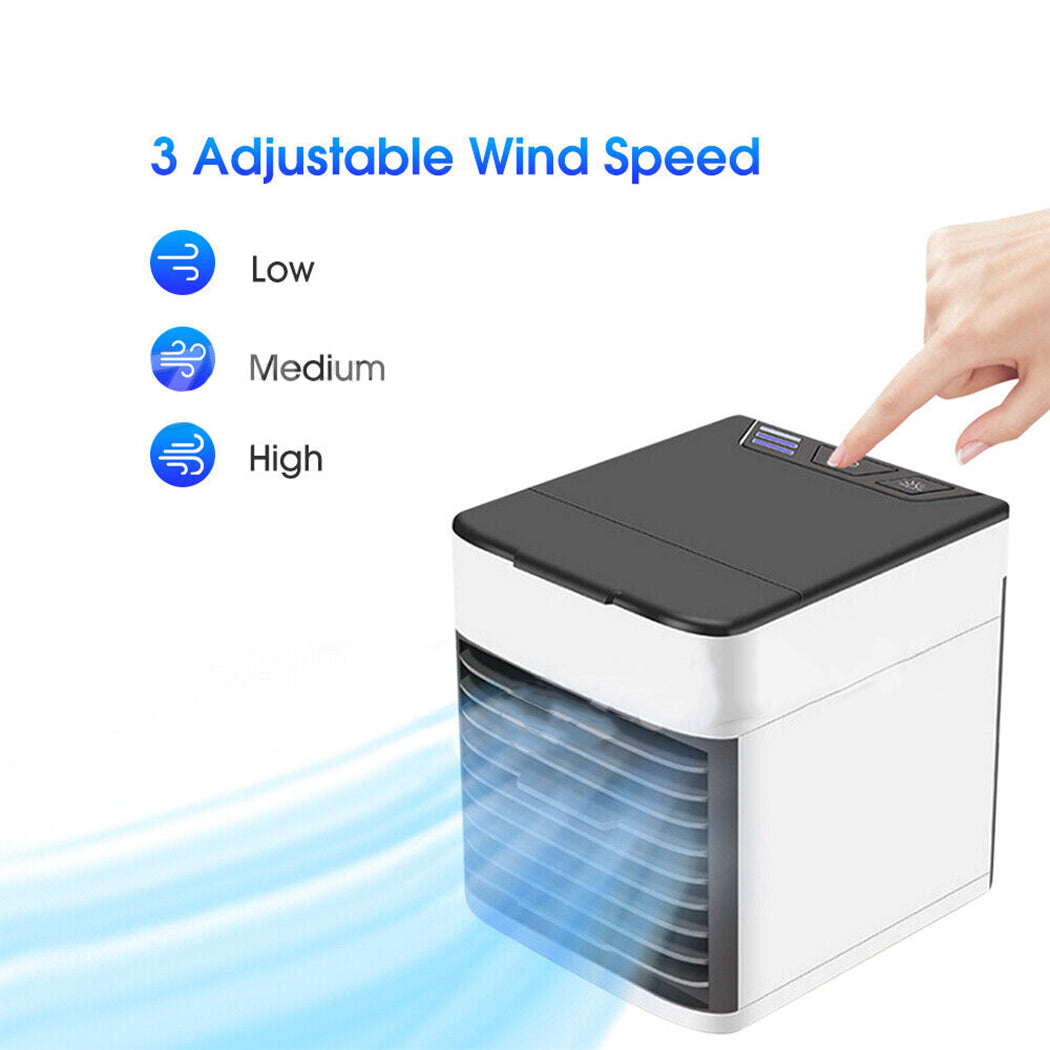 Portable Mini Air Cooler Fan Air Conditioner Cooling Fan Humidifier Desk USB Fan