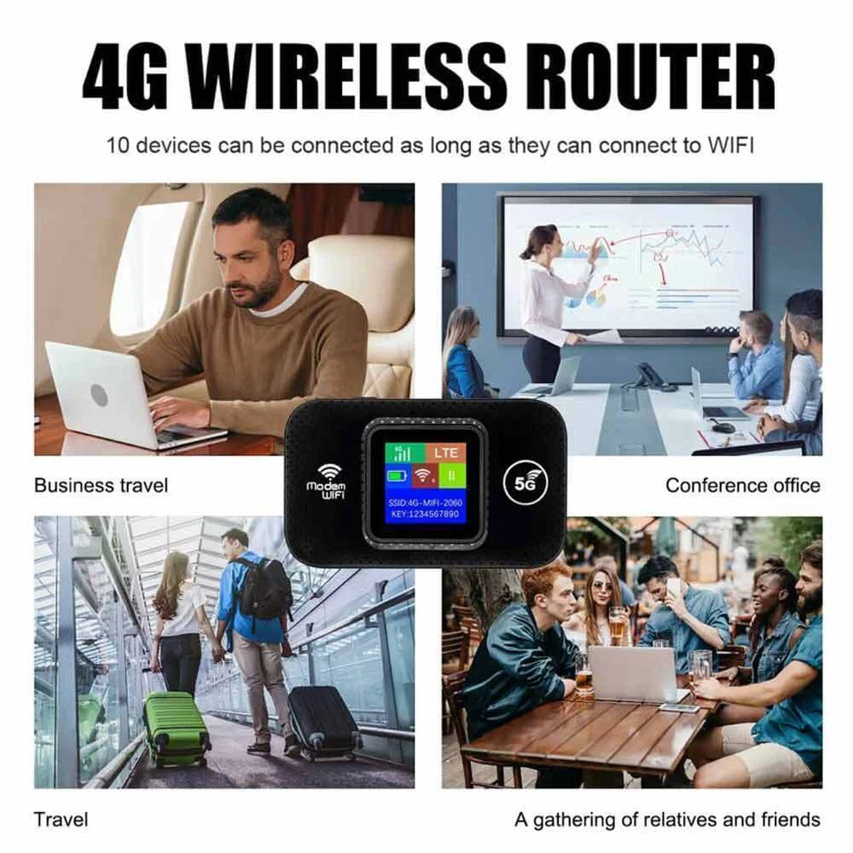 4G LTE WiFi Router Unlocked Portable Hotspot Modem 3000mAh Battery 10 Devices AU