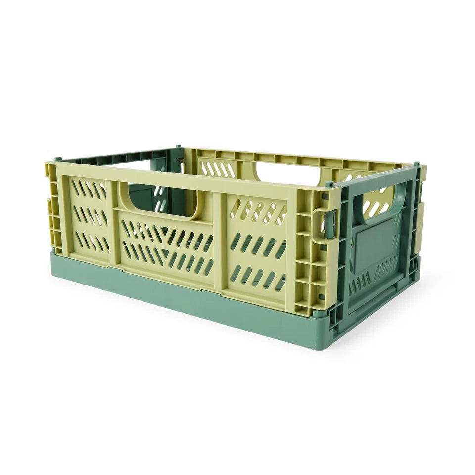 Collapsible Crate Plastic Folding Storage Container Basket Box Small to Large