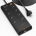  Powerboard USB, 8-Outlet Power Strip, Surge Protector Mountable with 4 USB Charging Ports Max 24W, 2.4A 