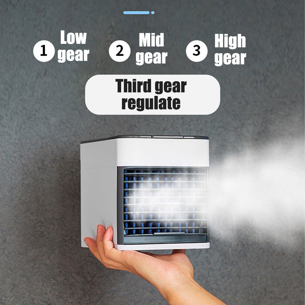 Portable Mini Air Cooler Fan Air Conditioner Cooling Fan Humidifier Desk USB Fan
