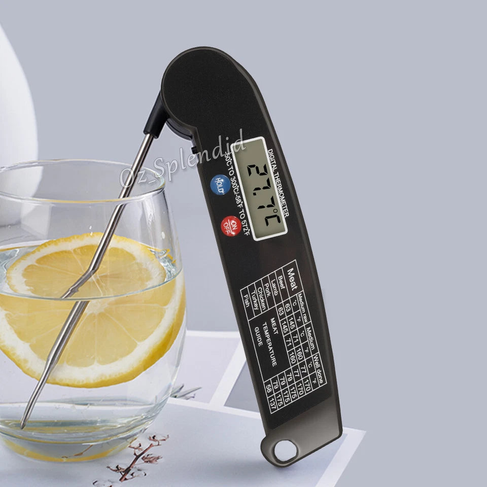 Digital Food Thermometer Foldable Probe Meat Cooking BBQ -50°C to 300°C