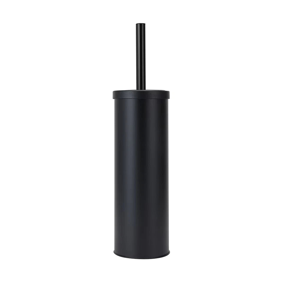 3pce Black Bathroom Accessories Set Rubbish Bin Toilet Brush Toilet Roll Holder