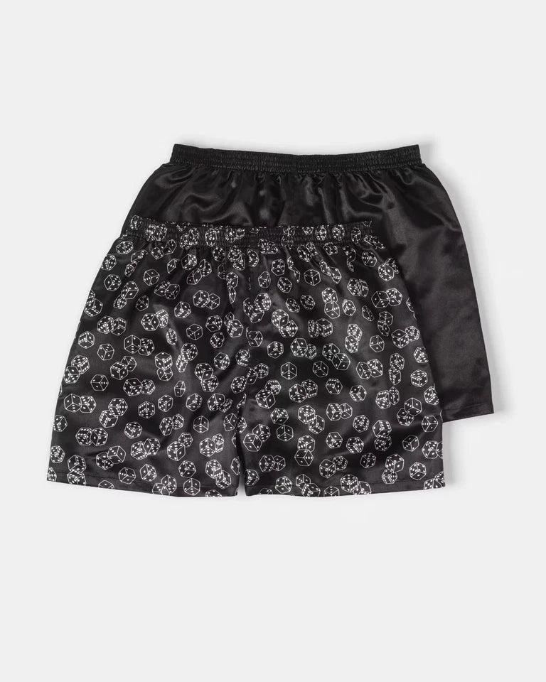 Men's 2 Pack Print Satin Polyester Multi Boxer Boxers