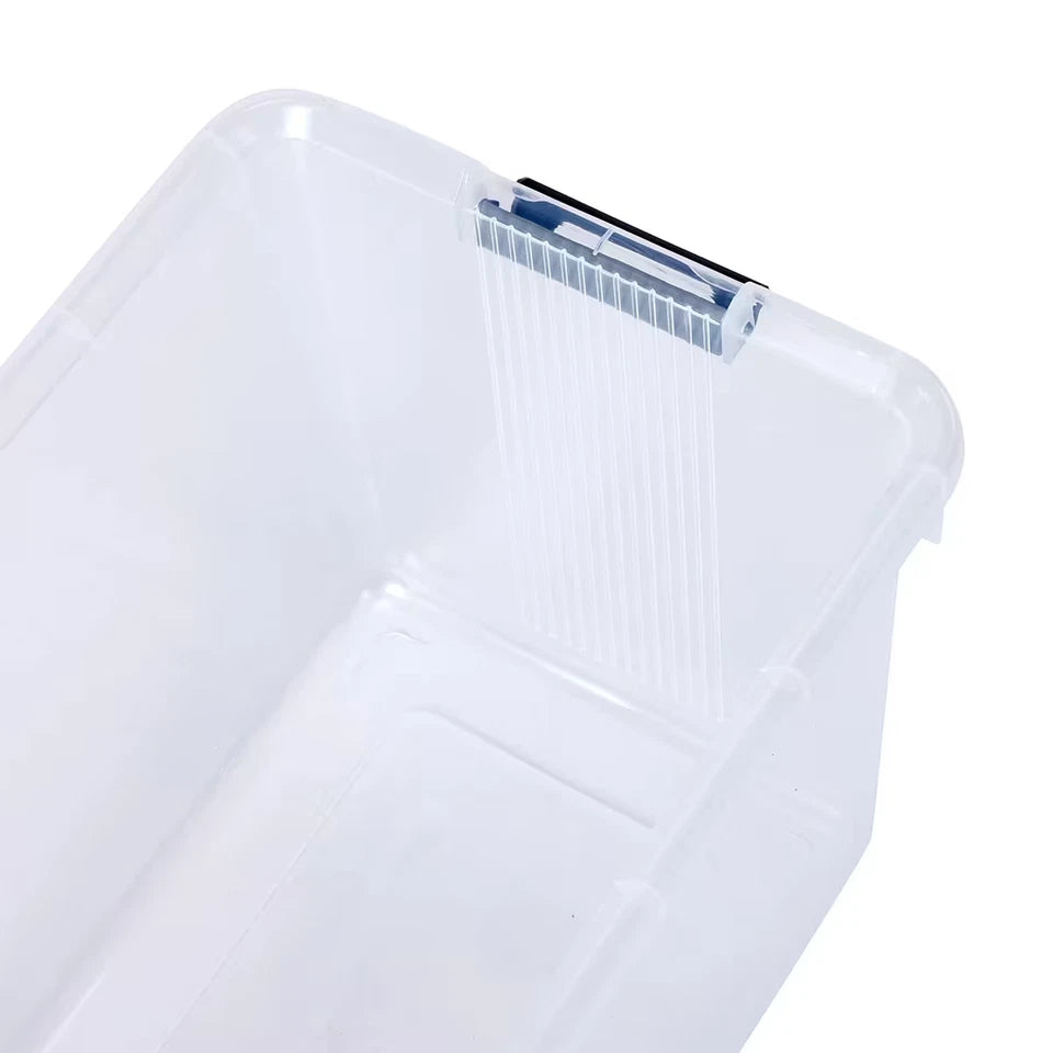 3 Pack 20L Plastic Storage Boxes with Lids Clear Organiser Tubs 20kg Capacity