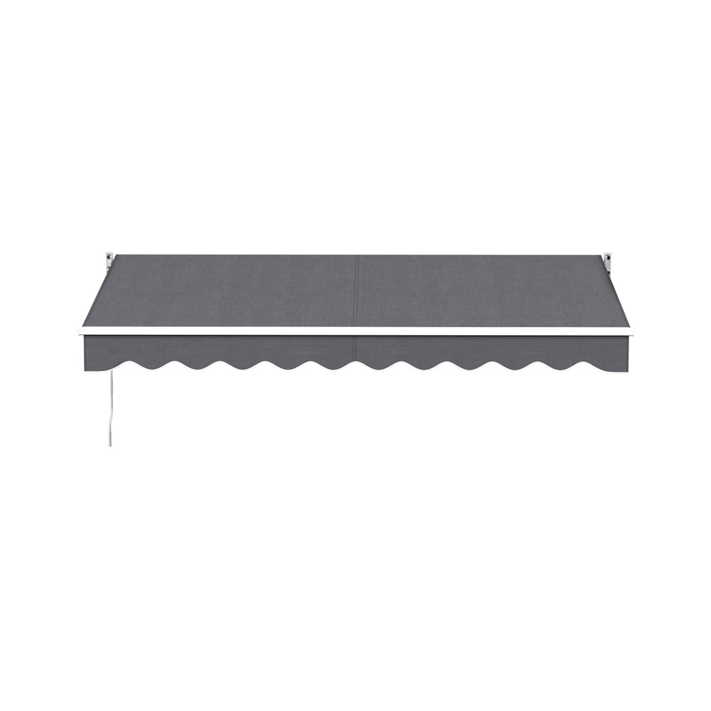 Instahut Retractable Folding Arm Awning Manual Sunshade 3M X 2M Grey