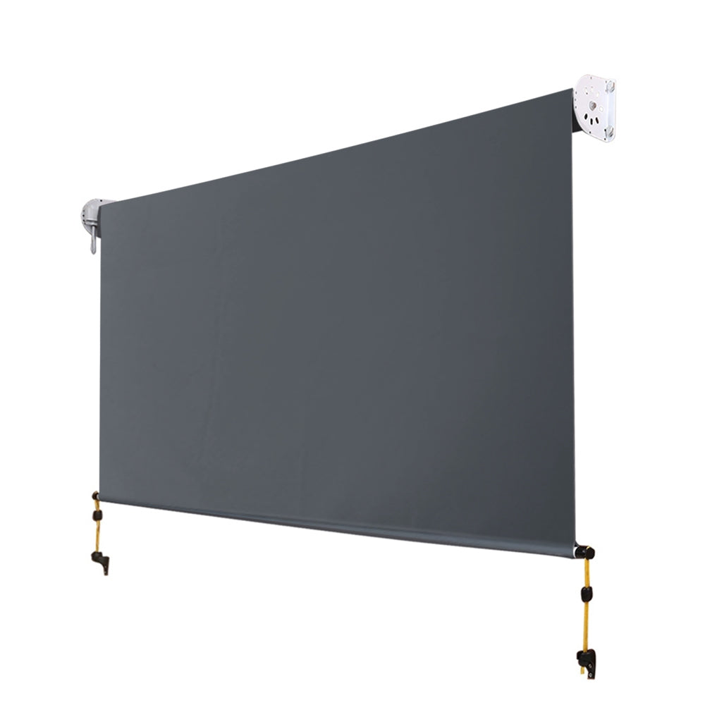 Instahut 2.4X2.5M Outdoor Blinds Awning Roll Down Canopy Retractable Outdoor Blinds Window Shade Grey