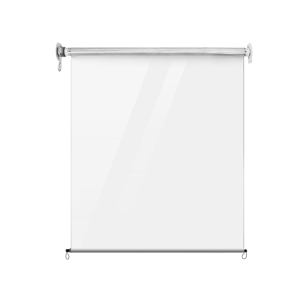 Instahut 1.3X2.4M Outdoor Blinds Clear Roll Down Awning Retractable Outdoor Blinds Water Wind Proof Transparent