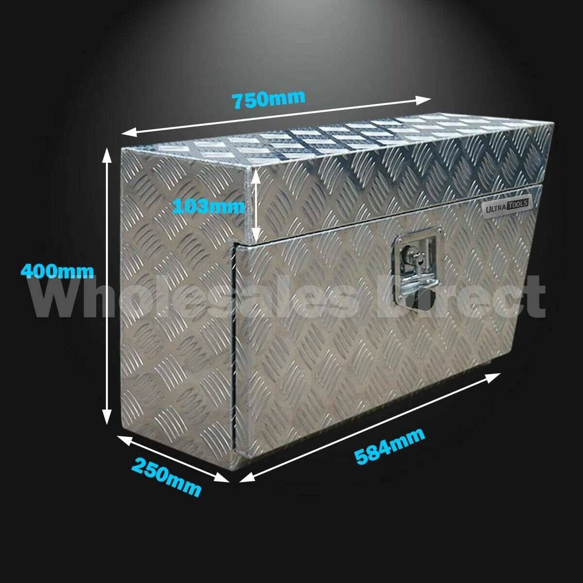 Aluminium Tool Box under Tray Right Vehicle Truck Toolbox Storage 2Mm Checker