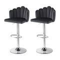 Artiss Bar Stool X2 Kitchen Dining Counter Gaslift Chair Adjustable Velvet Grey