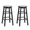 Artiss 2x Bar Stools Round Chairs Wooden Black