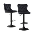 Artiss 2x Velvet Bar Stool Adjustable Height Nailhead Trim Kitchen Counter Stool