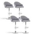 Artiss 4x Bar Stools Kitchen Swivel Gas Lift Counter Chair Shell Leather Grey