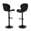 Artiss 2x Bar Stools Kitchen Swivel Gas Lift Counter Chair Shell Leather Black