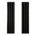 Artiss 2X Blockout Curtains Eyelet 140x230cm Black Shine