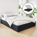 Artiss Bed Frame Queen Size Gas Lift Base Charcoal TOKI