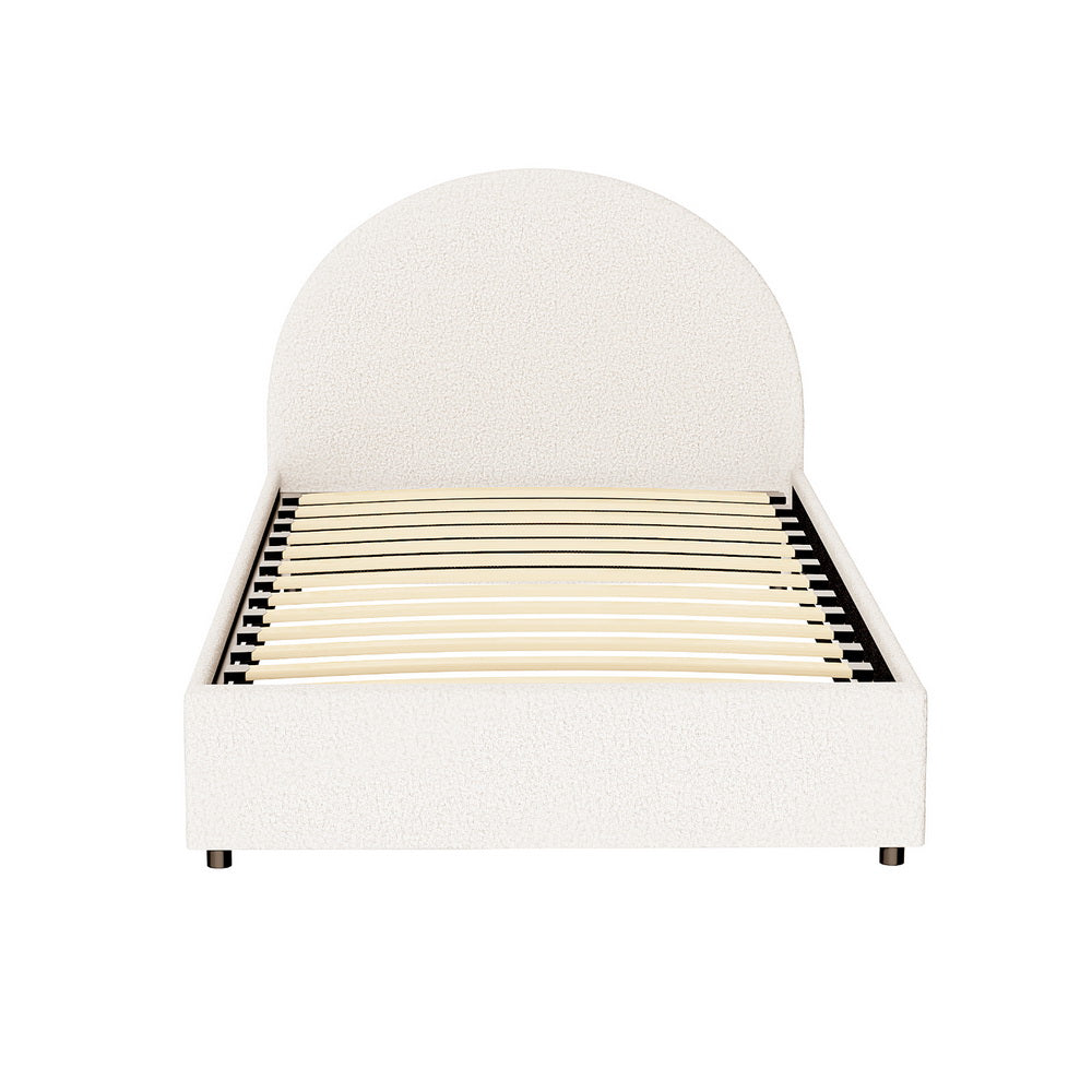 Artiss Bed Frame Gas Lift Strorage Beds Base Platform Boucle Fabric King Single ELLA
