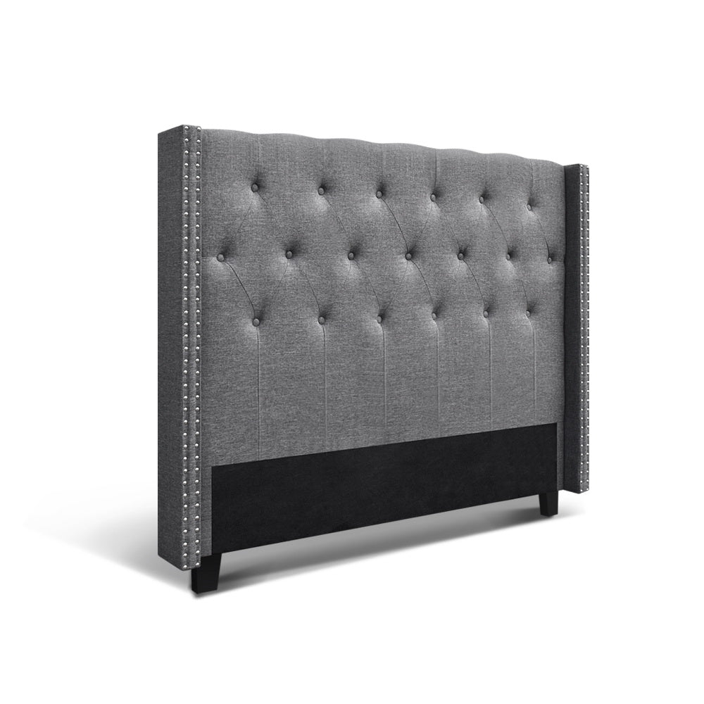 Artiss Bed Head Headboard Queen Size Fabric - LUCA Grey
