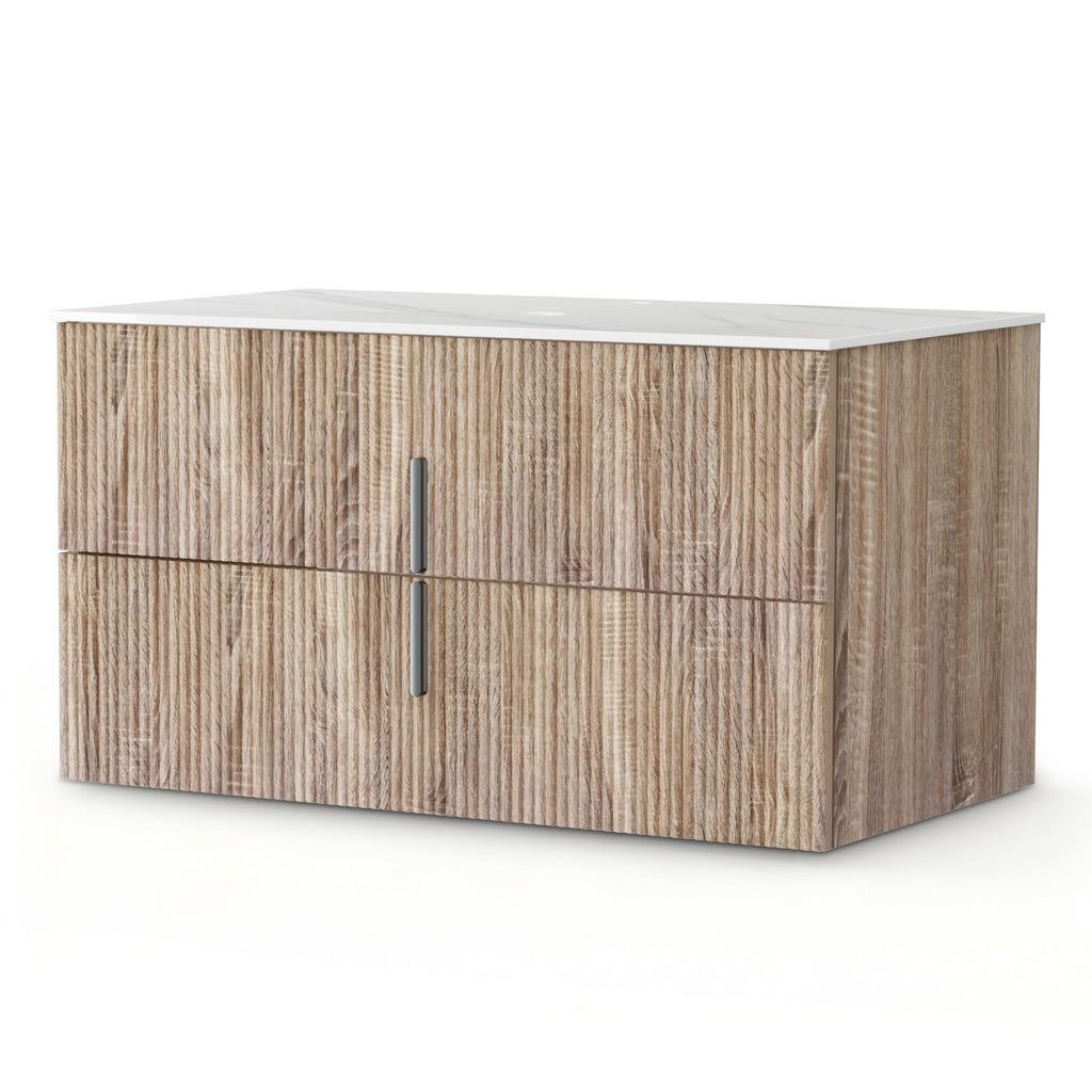 Cefito Vanity Unit 900mm Bathroom Cabinet Storage Wall Hung Timber Front Pine