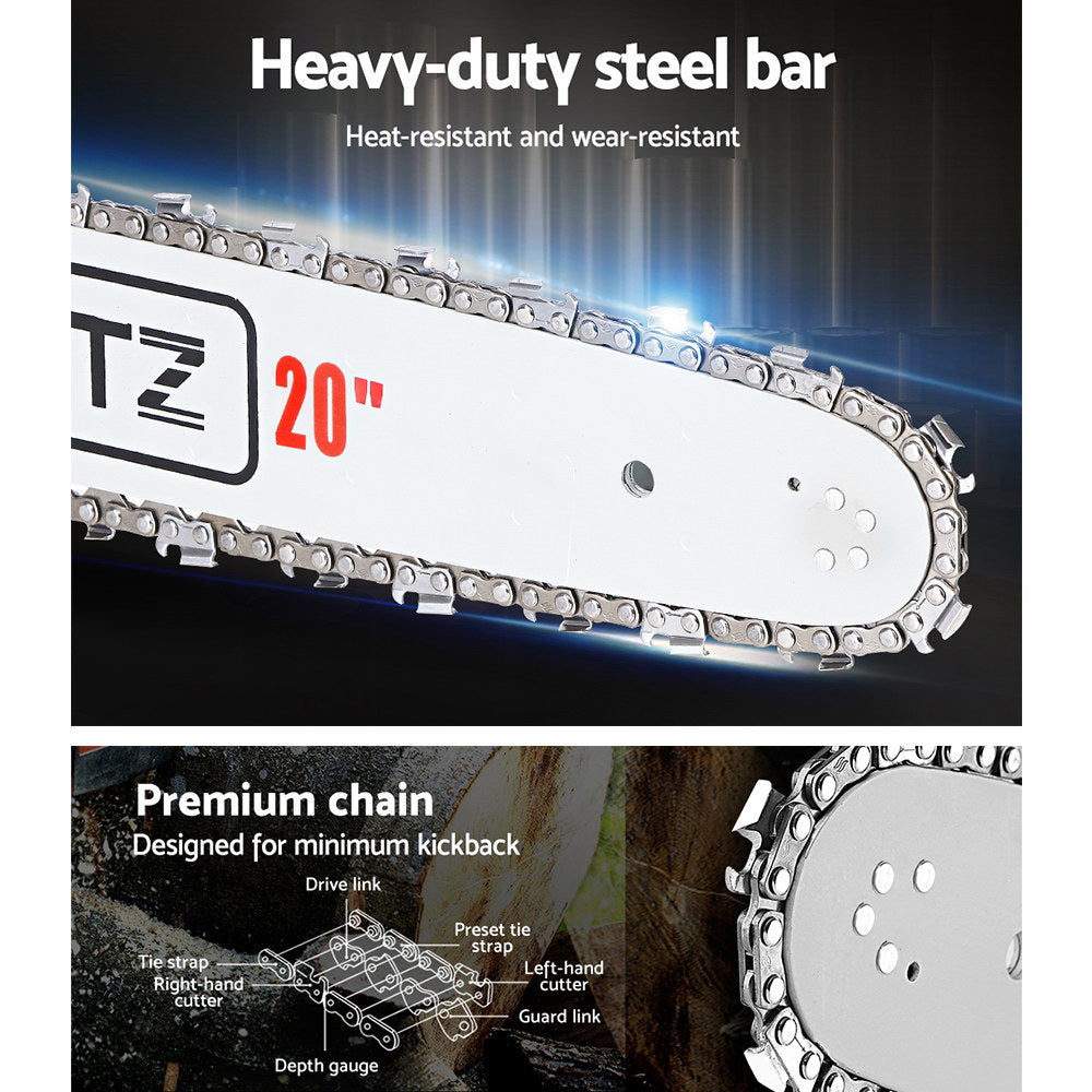 Giantz Chainsaw Petrol 45CC 20" Bar Commercial E-Start Pruning Chain Saw White,Giantz Chainsaw Petrol 45CC 20" Bar Commercial E-Start Pruning Chain Saw White