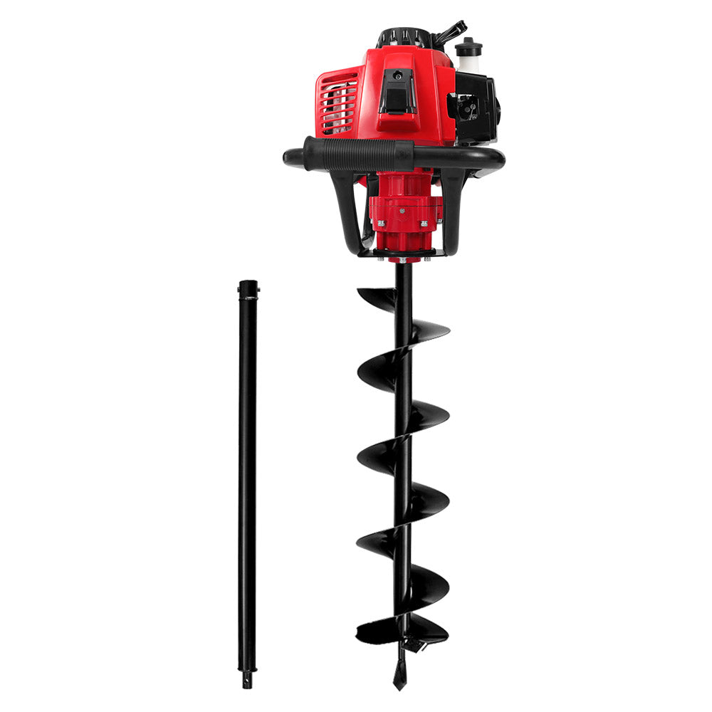 Giantz 63CC Post Hole Digger 200mm Petrol Drill Extension Auger Bits