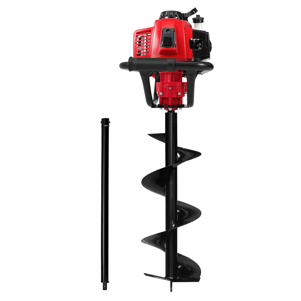 Giantz 63CC Post Hole Digger 300mm Petrol Drill Extension Auger Bits