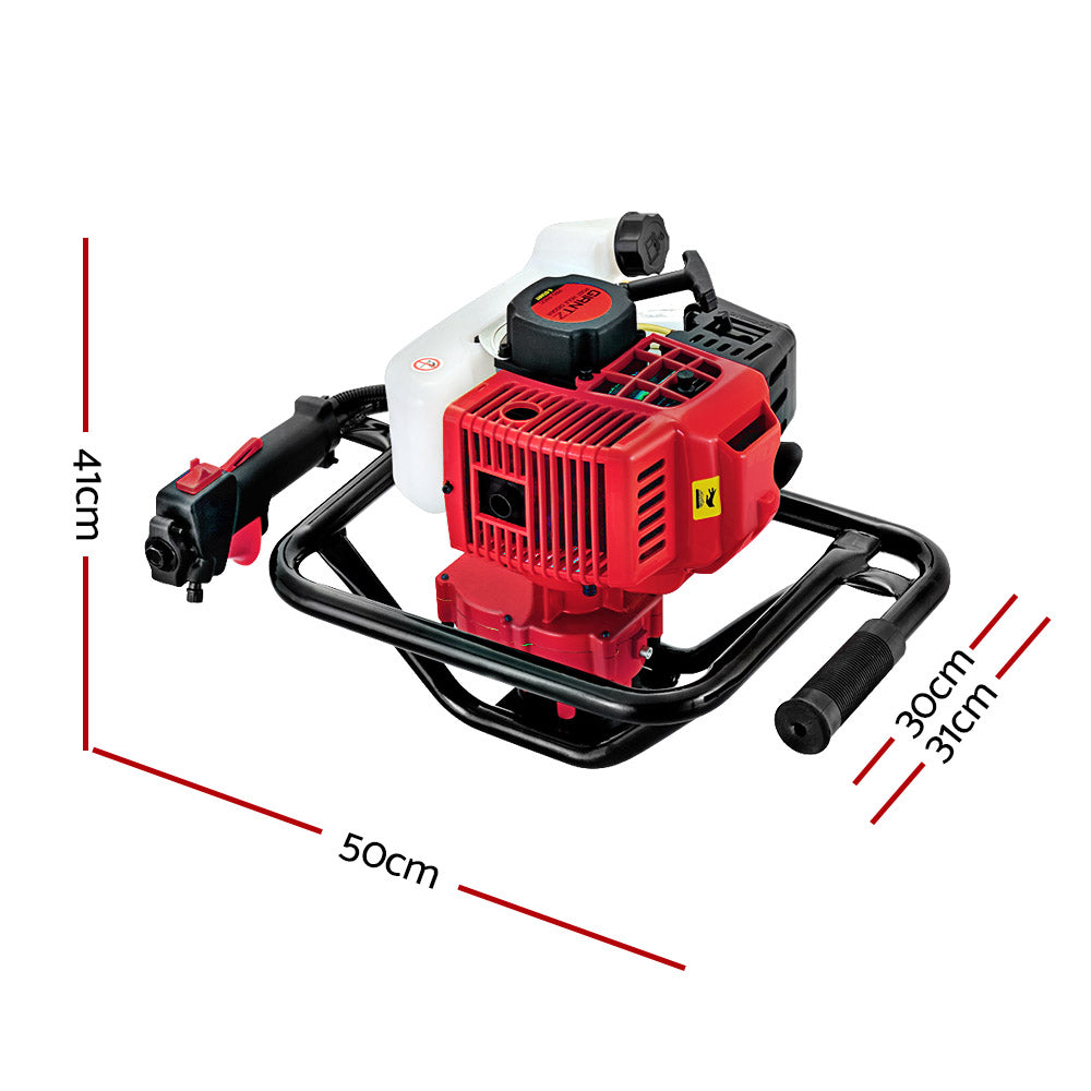 Giantz 65CC Post Hole Digger Motor Only Petrol Engine Red