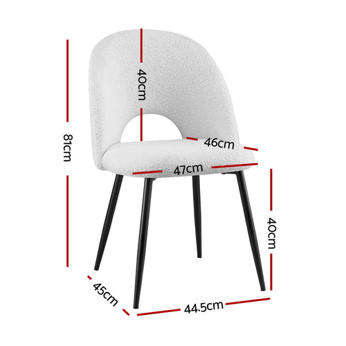1 Set of 4 Artiss Dining Chair Boucle Sherpa