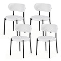 Artiss Dining Chairs Set of 4 Sherpa Boucle White