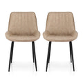 Artiss 2x Dining Chairs Retro PU Leather Kitchen Lounge Cafe Accent Chair Khaki