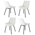 Artiss 4x Dining Chairs Velvet Tufted Kitchen Lounge Cafe Accent Chair Beige