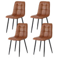 Artiss 4x Dining Chairs Retro PU Leather Kitchen Lounge Cafe Accent Chair Brown